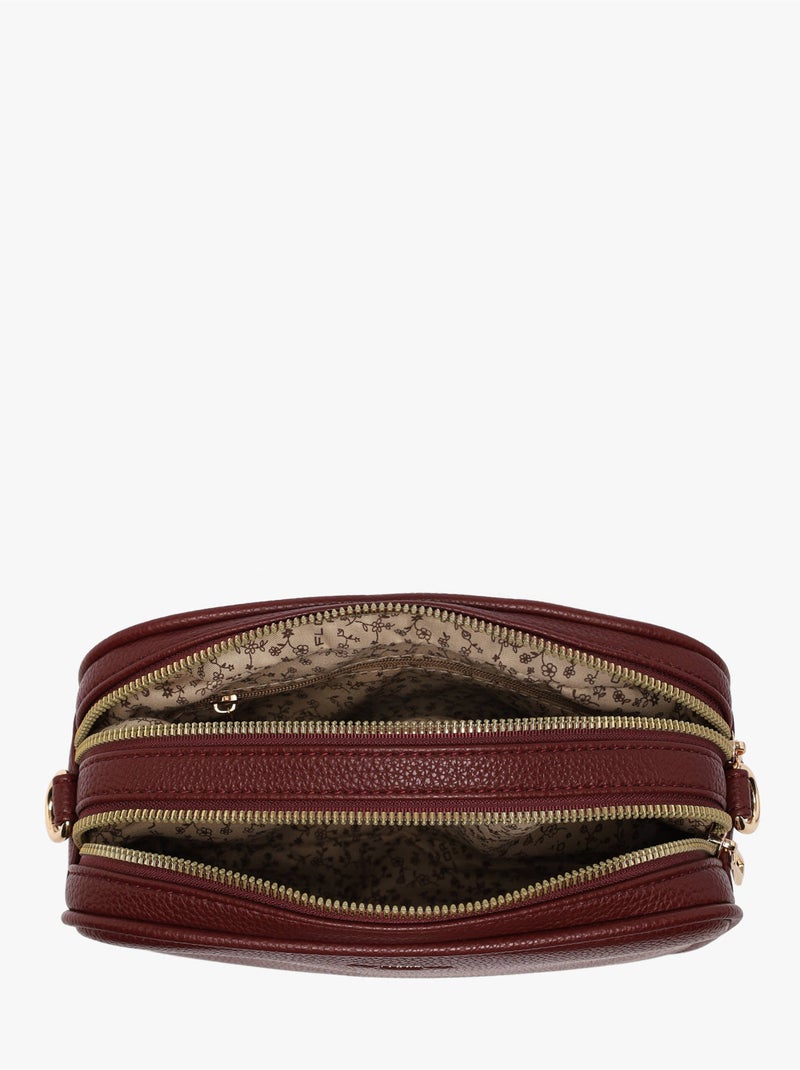 Sac bandoulière grained flora & co toile enduite Bordeaux - Kiabi