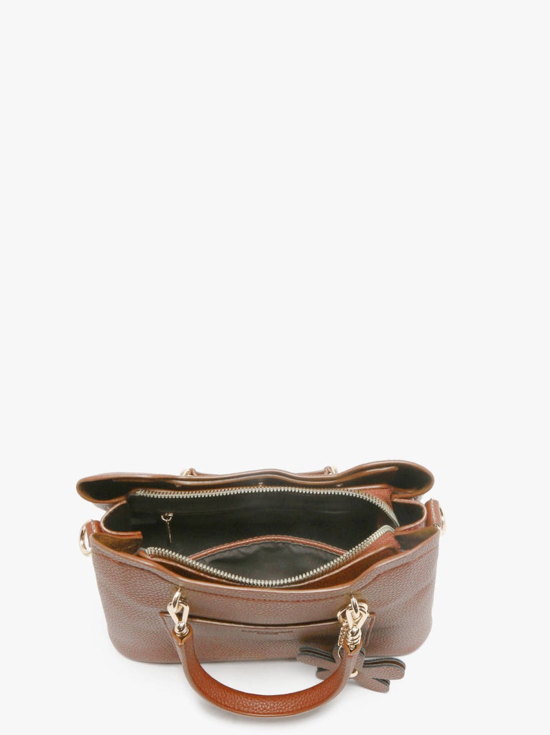 Sac bandoulière grained flora & co toile enduite Camel - Kiabi