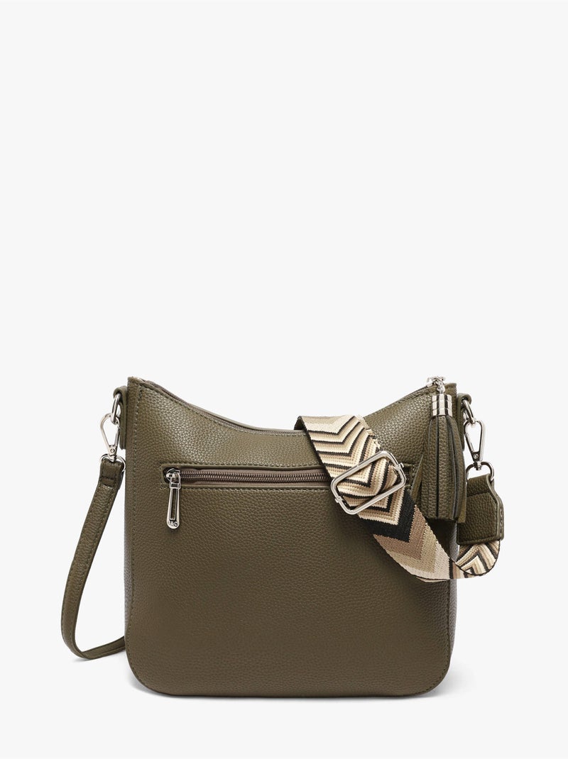 Sac bandoulière grained flora & co toile enduite Kaki - Kiabi