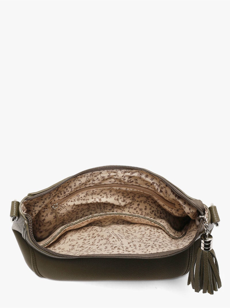 Sac bandoulière grained flora & co toile enduite Kaki - Kiabi