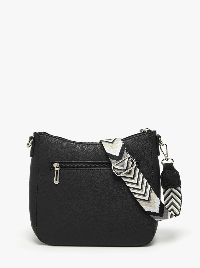 Sac bandoulière grained flora & co toile enduite Noir Noir - Kiabi