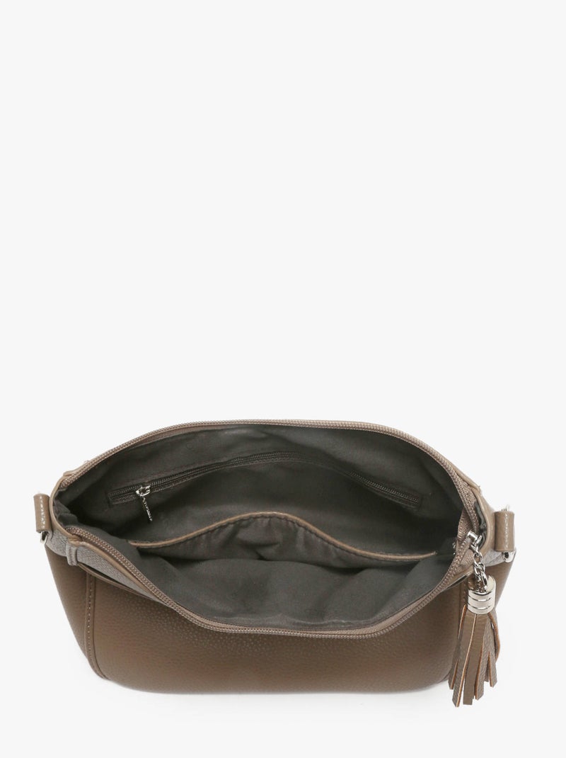 Sac bandoulière grained flora & co toile enduite Taupe - Kiabi