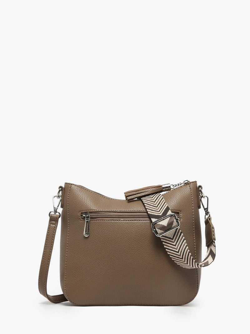 Sac bandoulière grained flora & co toile enduite Taupe - Kiabi