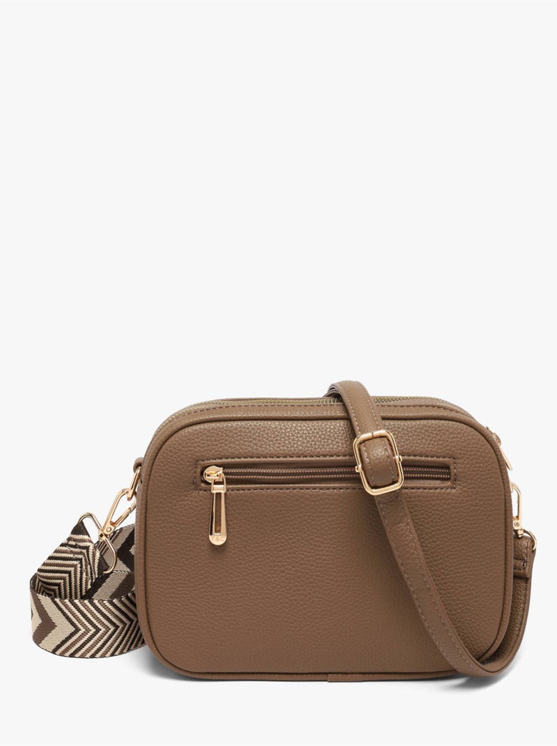 Sac bandoulière grained flora & co toile enduite Taupe - Kiabi
