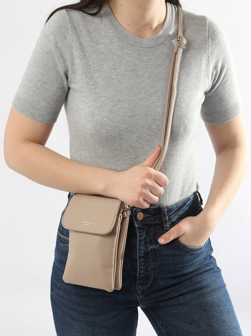 Sac Bandoulière Grained Miniprix Toile Enduite Beige - Kiabi