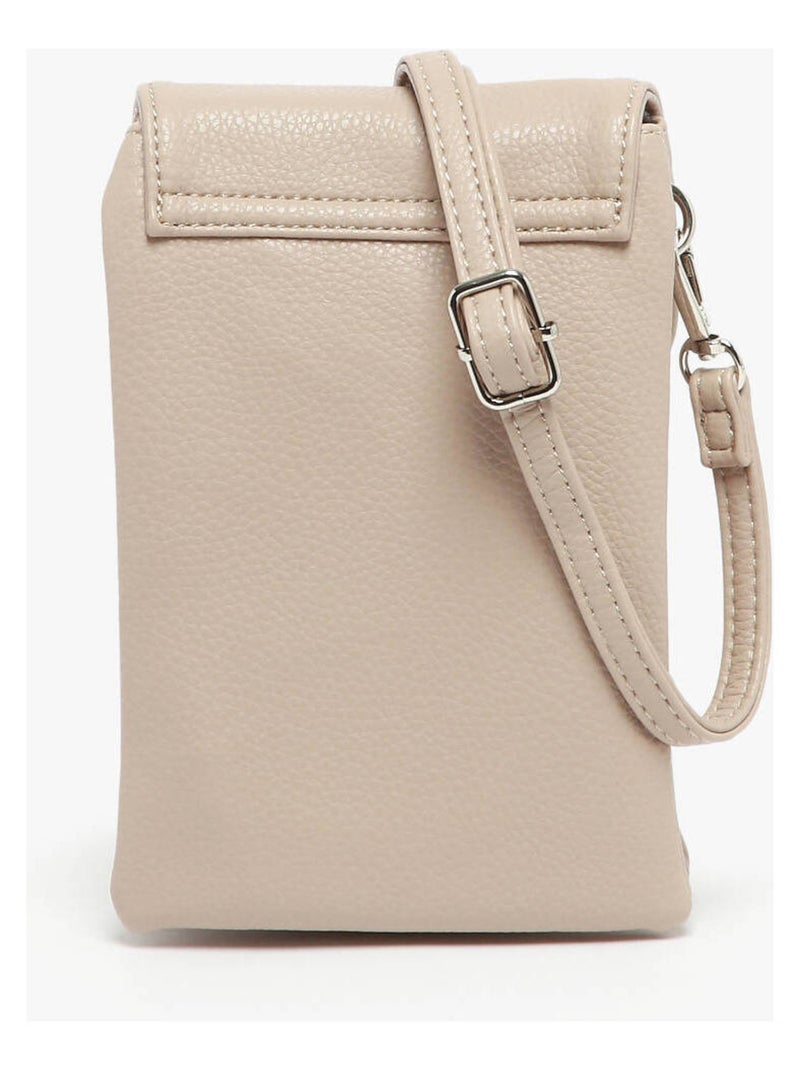 Sac Bandoulière Grained Miniprix Toile Enduite Beige - Kiabi