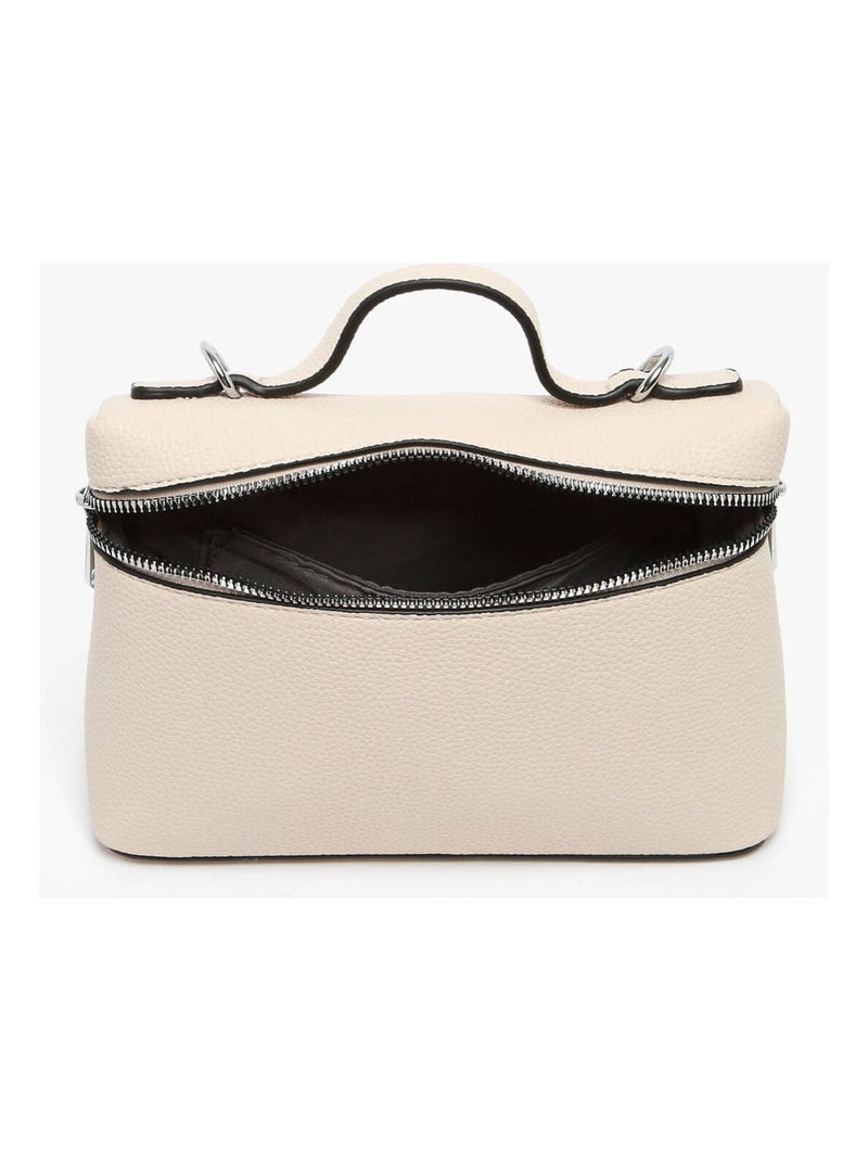 Sac Bandoulière Grained Miniprix Toile Enduite Beige - Kiabi