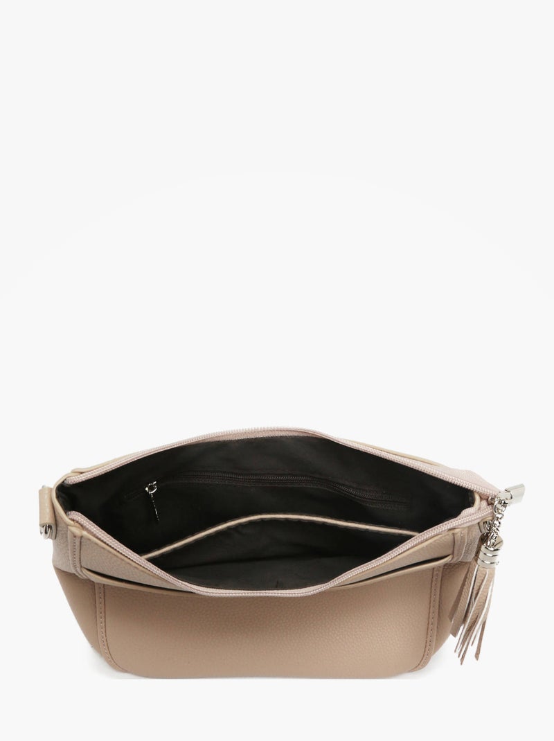 Sac Bandoulière Grained Miniprix Toile Enduite Beige - Kiabi