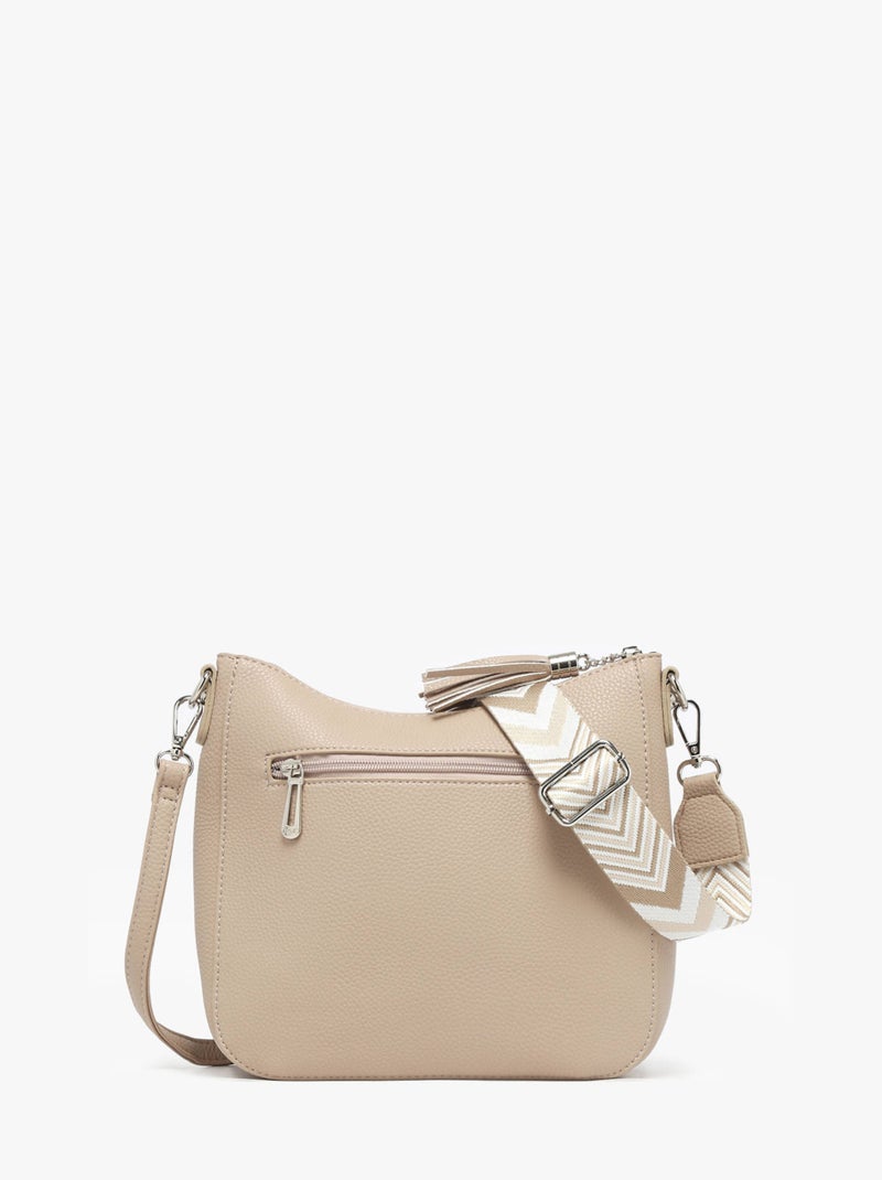 Sac Bandoulière Grained Miniprix Toile Enduite Beige - Kiabi
