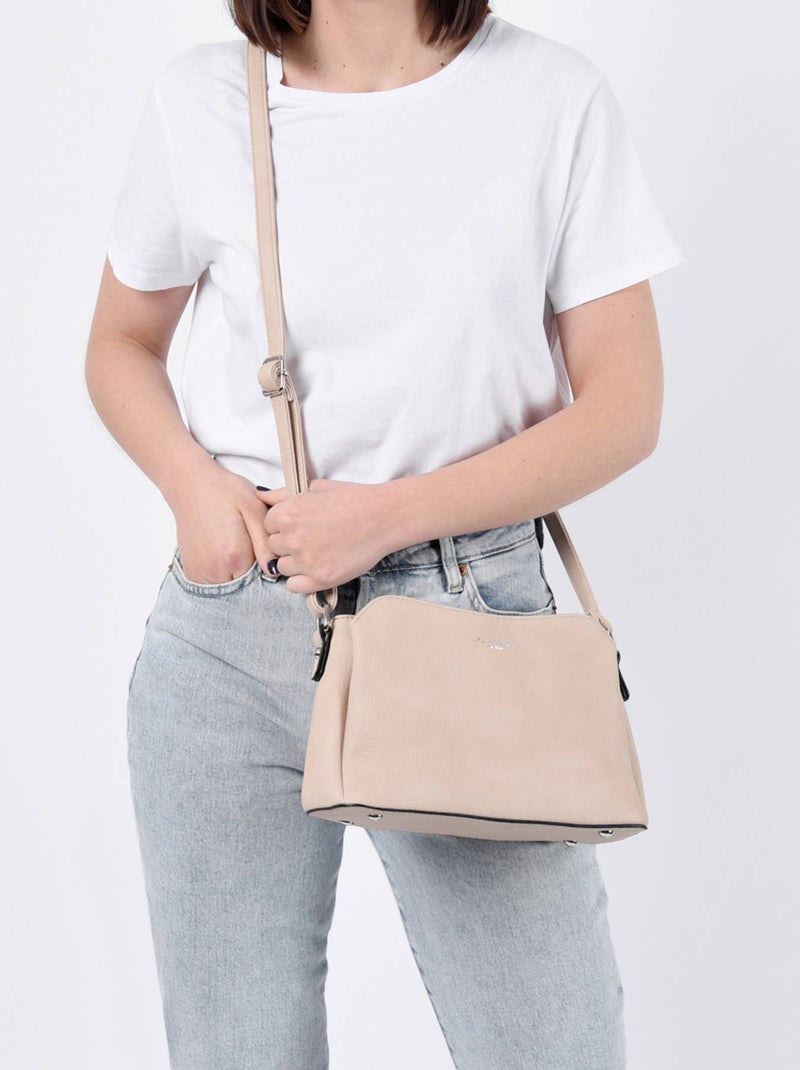 Sac Bandoulière Grained Miniprix Toile Enduite Beige - Kiabi