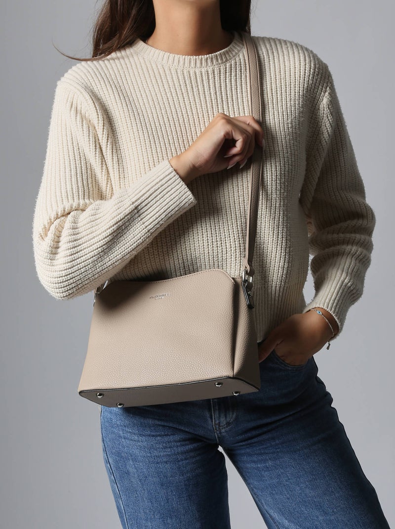 Sac Bandoulière Grained Miniprix Toile Enduite Beige - Kiabi