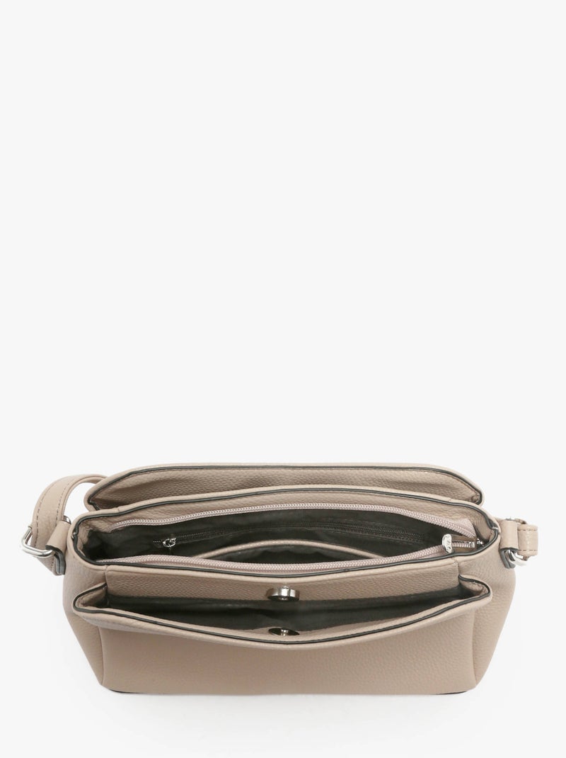 Sac Bandoulière Grained Miniprix Toile Enduite Beige - Kiabi