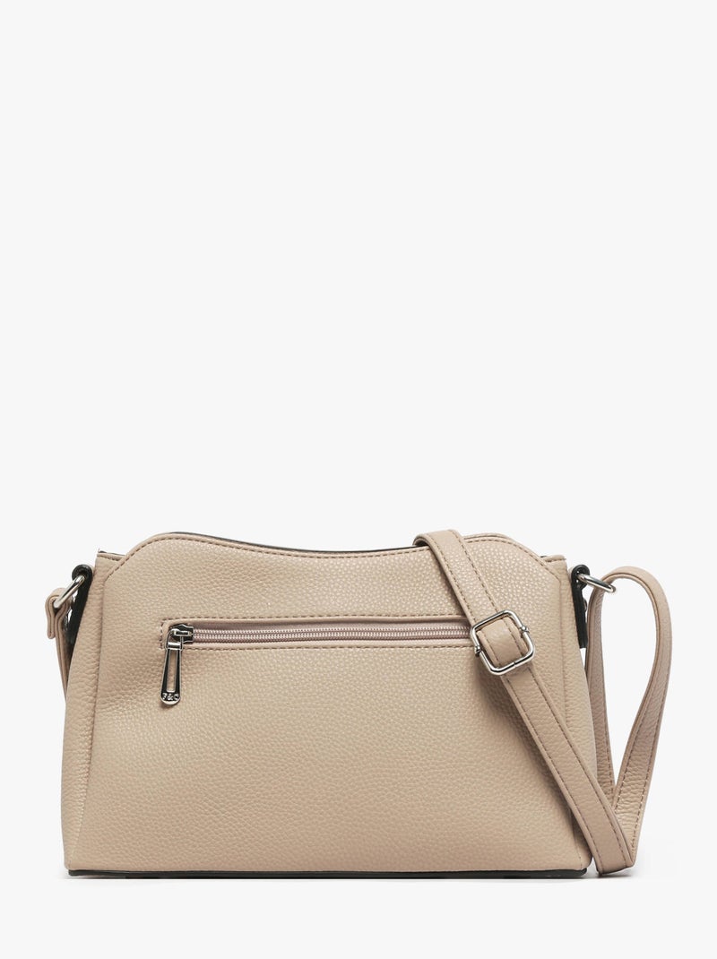 Sac Bandoulière Grained Miniprix Toile Enduite Beige - Kiabi