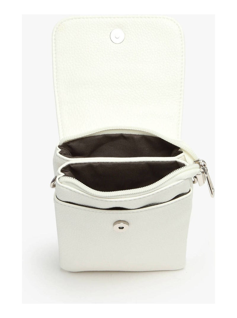 Sac Bandoulière Grained Miniprix Toile Enduite Blanc - Kiabi