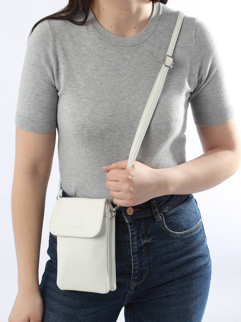 Sac Bandoulière Grained Miniprix Toile Enduite Blanc - Kiabi