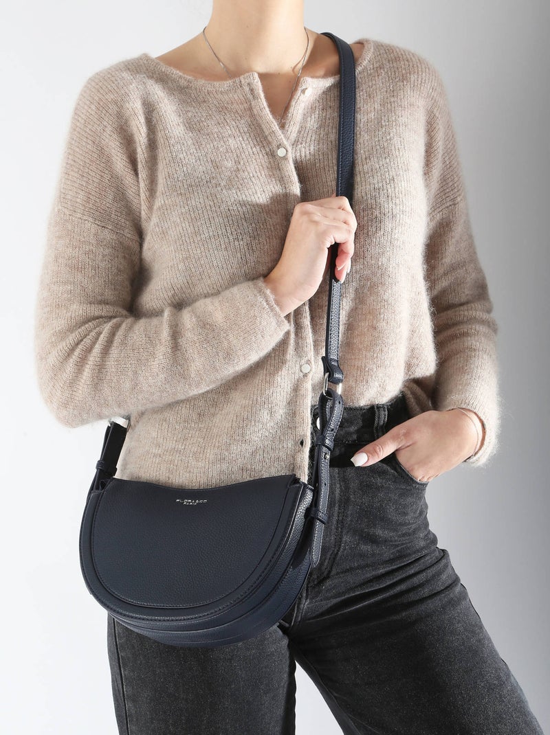 Sac Bandoulière Grained Miniprix Toile Enduite Bleu - Kiabi