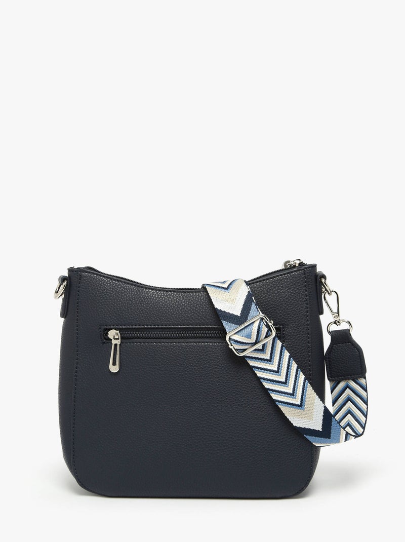 Sac Bandoulière Grained Miniprix Toile Enduite Bleu - Kiabi