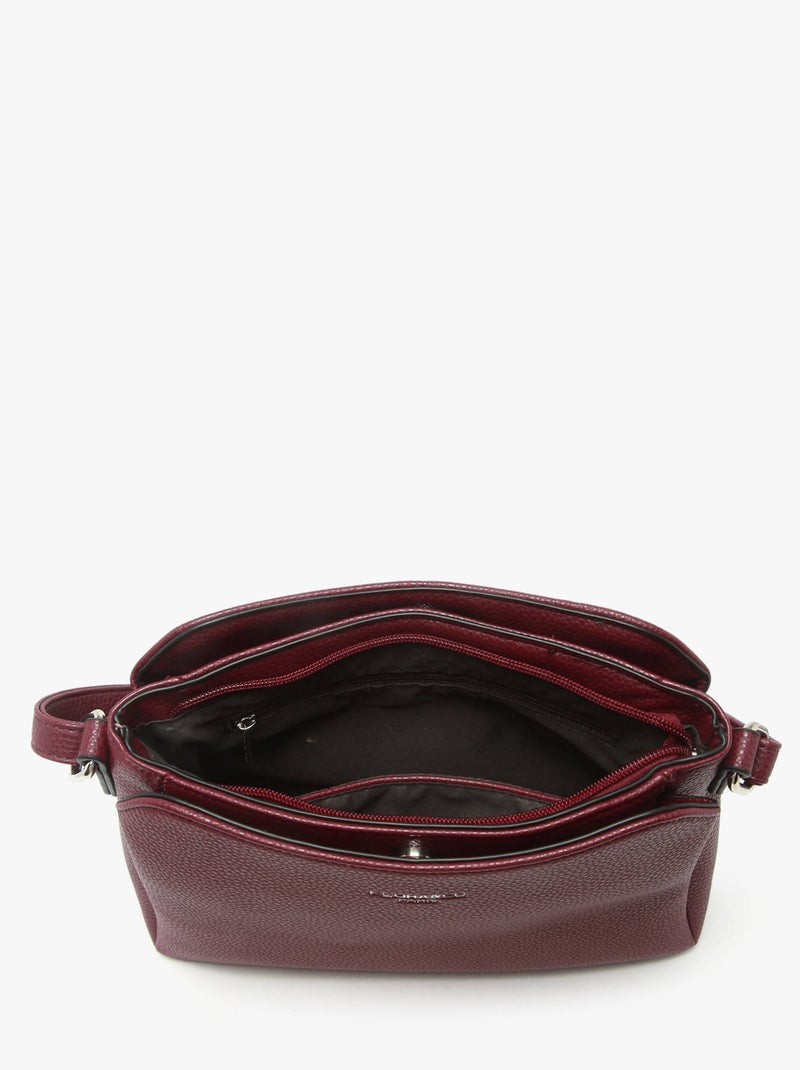 Sac Bandoulière Grained Miniprix Toile Enduite Bordeaux - Kiabi