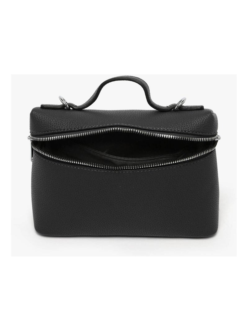Sac Bandoulière Grained Miniprix Toile Enduite Noir - Kiabi