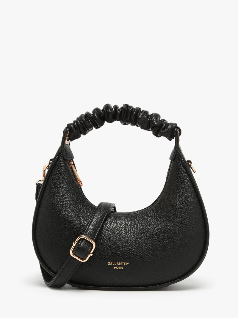 Sac Bandoulière Grained Miniprix Toile Enduite Noir - Kiabi