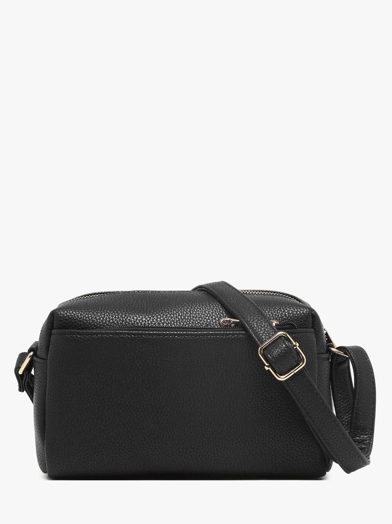 Sac Bandoulière Grained Miniprix Toile Enduite Noir - Kiabi