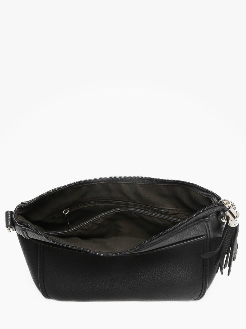 Sac Bandoulière Grained Miniprix Toile Enduite Noir Noir - Kiabi