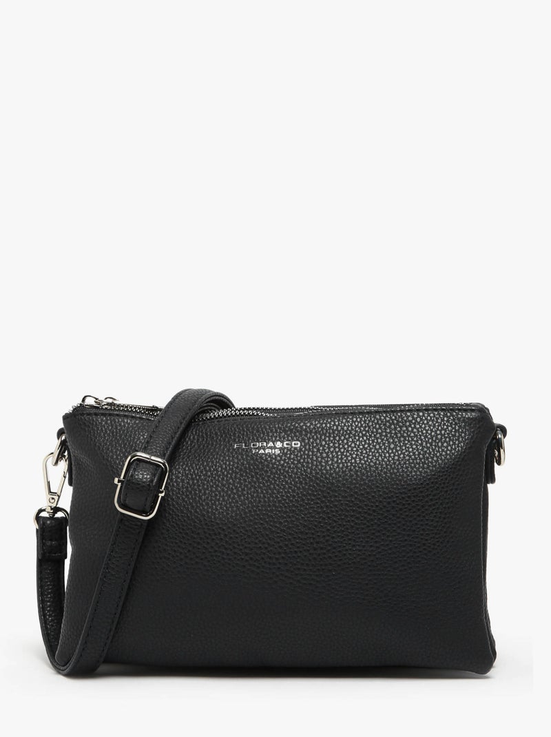 Sac Bandoulière Grained Miniprix Toile Enduite Noir Noir - Kiabi