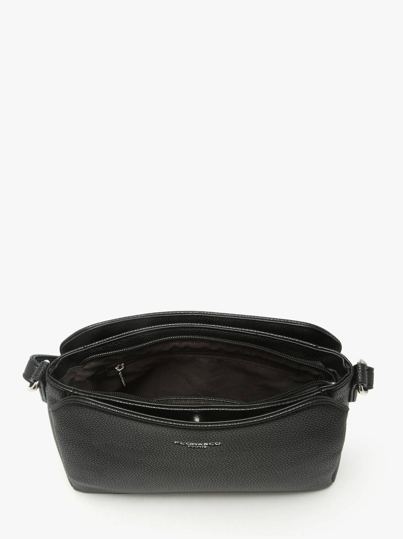 Sac Bandoulière Grained Miniprix Toile Enduite Noir Noir - Kiabi