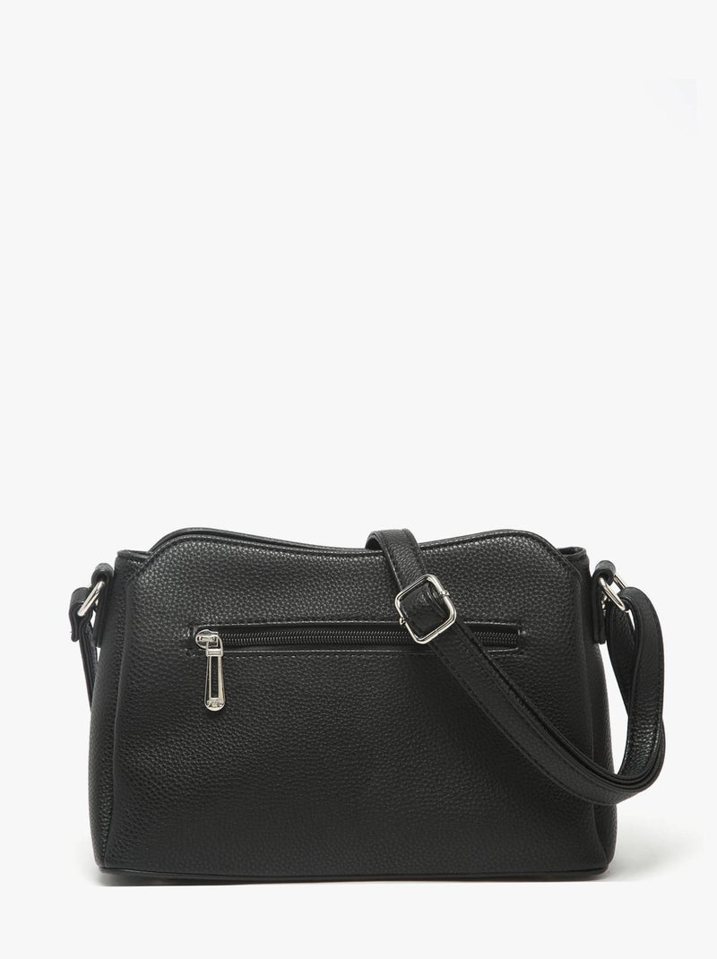 Sac Bandoulière Grained Miniprix Toile Enduite Noir Noir - Kiabi