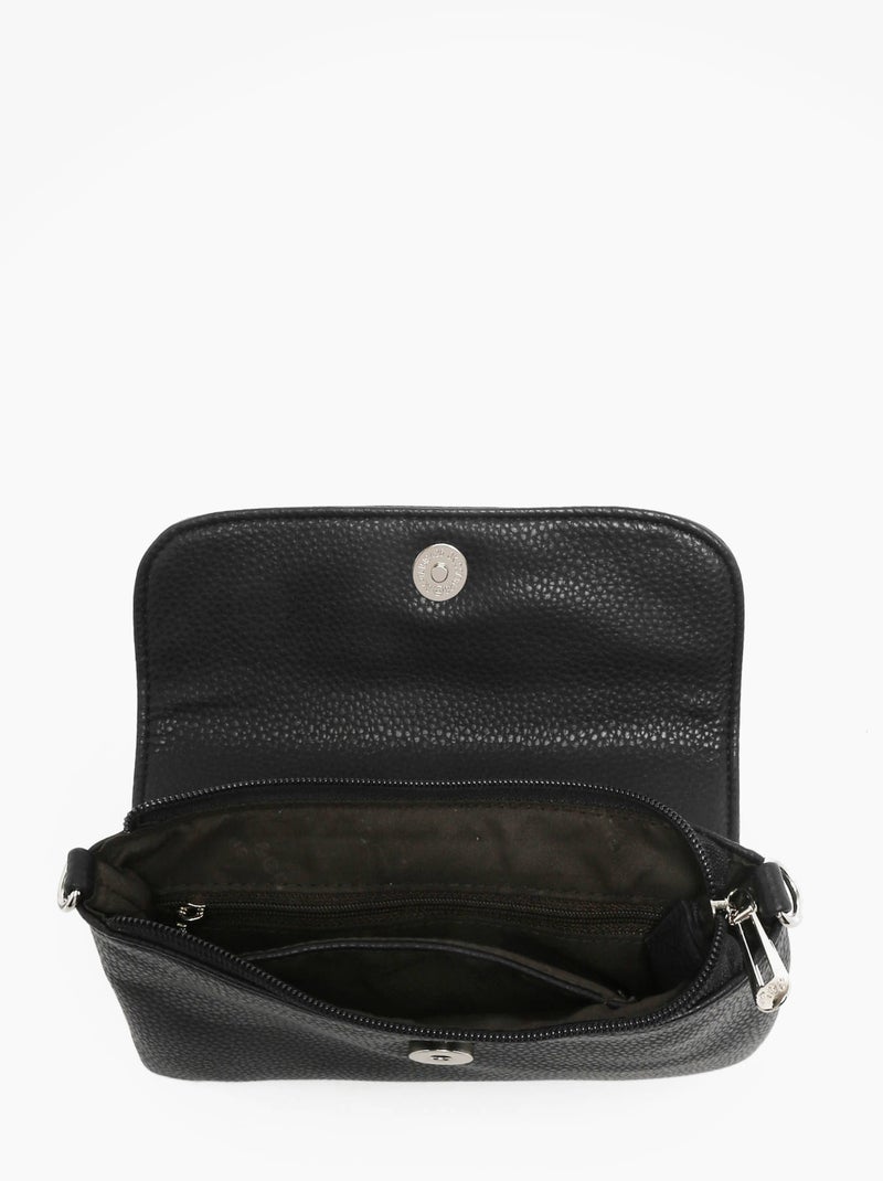 Sac Bandoulière Grained Miniprix Toile Enduite Noir Noir - Kiabi