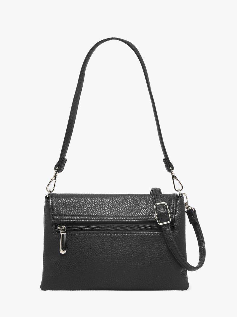 Sac Bandoulière Grained Miniprix Toile Enduite Noir Noir - Kiabi