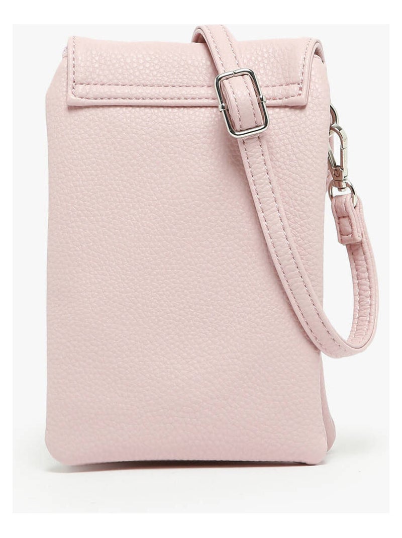 Sac Bandoulière Grained Miniprix Toile Enduite Rose - Kiabi