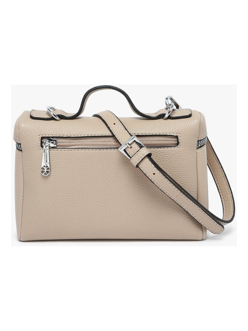 Sac Bandoulière Grained Miniprix Toile Enduite Taupe - Kiabi