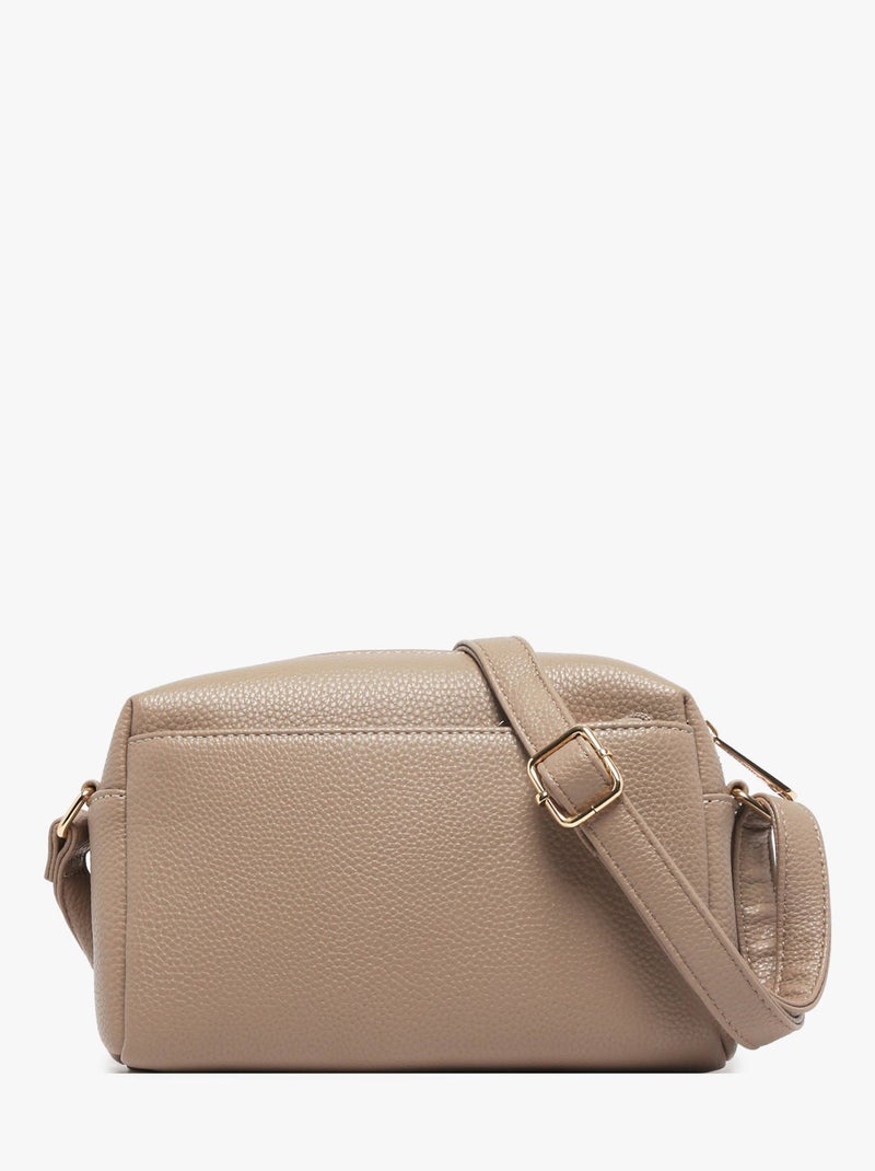 Sac Bandoulière Grained Miniprix Toile Enduite Taupe - Kiabi