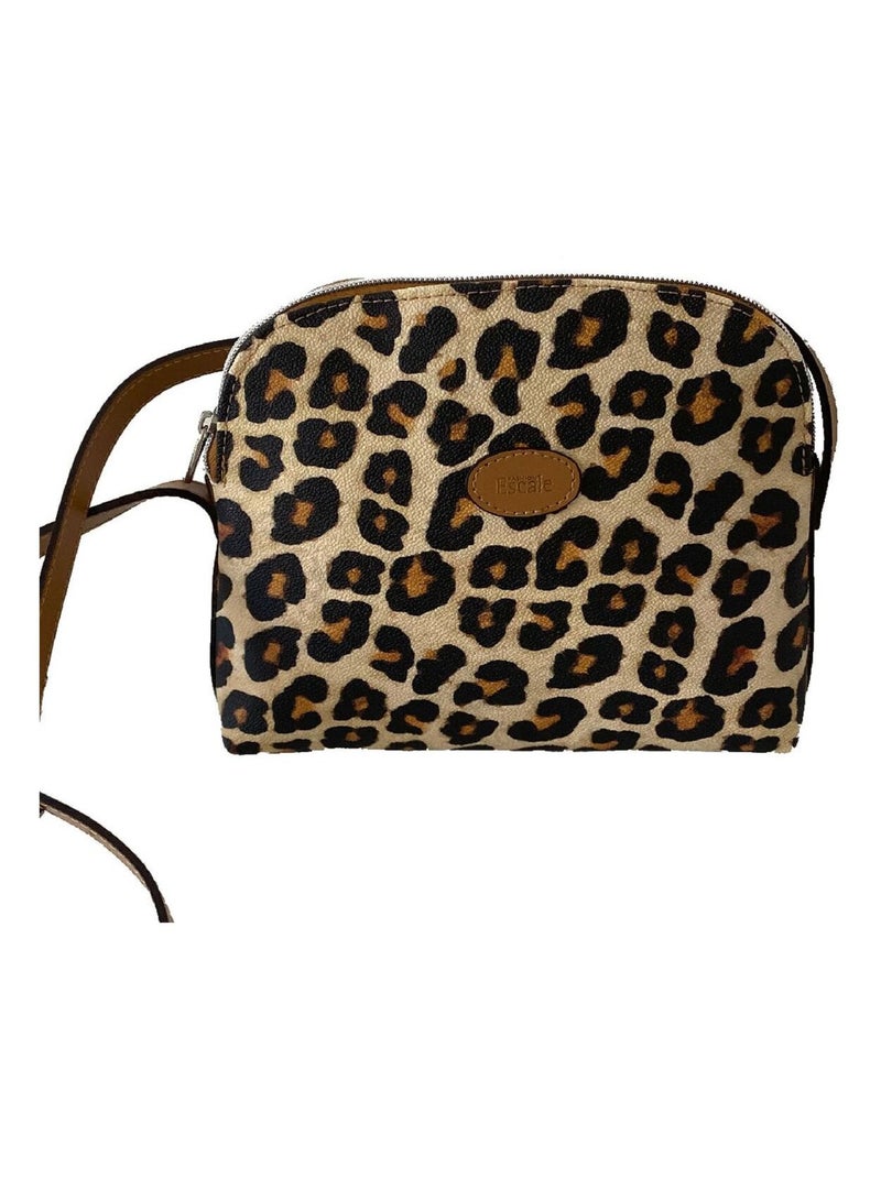 Sac bandoulière Léopard Made In France Marron - Kiabi