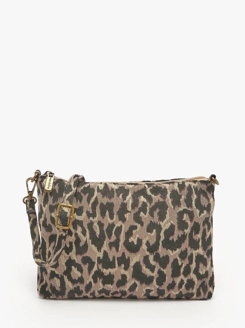 Sac Bandoulière Leopard Polyester Miniprix Polyester Taupe - Kiabi
