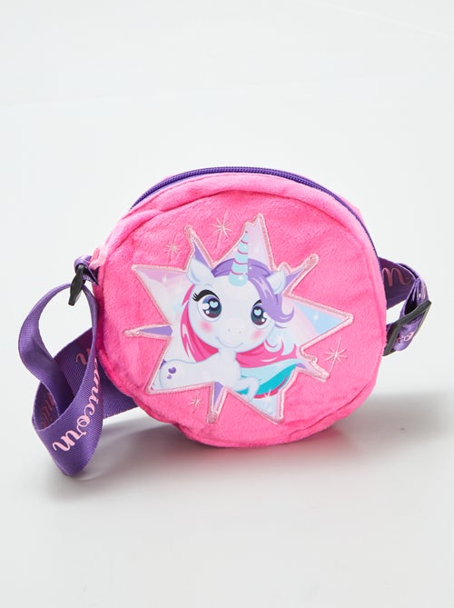 Sac bandoulière 'Licorne' en velours - Kiabi