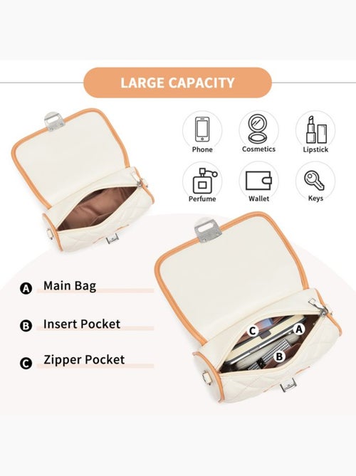 Sac bandoulière matelassé losanges double fermeture 21x15x9 cm - miss lulu - Kiabi Sac bandoulière matelassé losanges double fermeture 21x15x9 cm - miss lulu - Kiabi