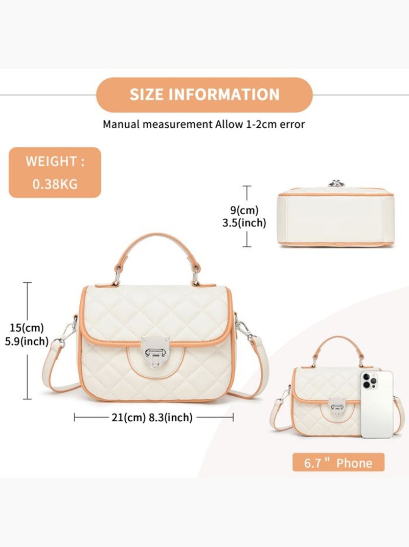 Sac bandoulière matelassé losanges double fermeture 21x15x9 cm - miss lulu Beige - Kiabi