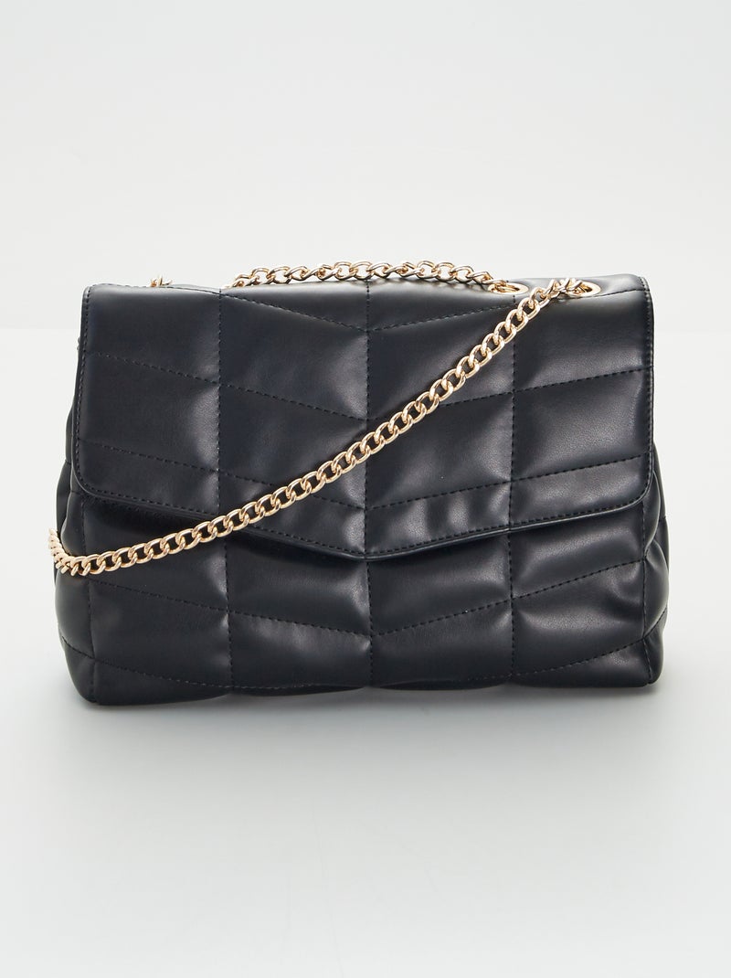 Sac bandoulière matelassé Noir - Kiabi