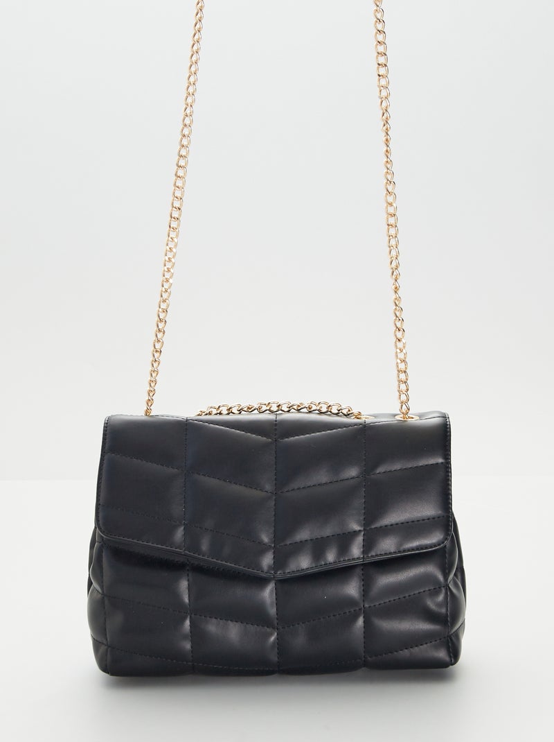 Sac bandoulière matelassé Noir - Kiabi