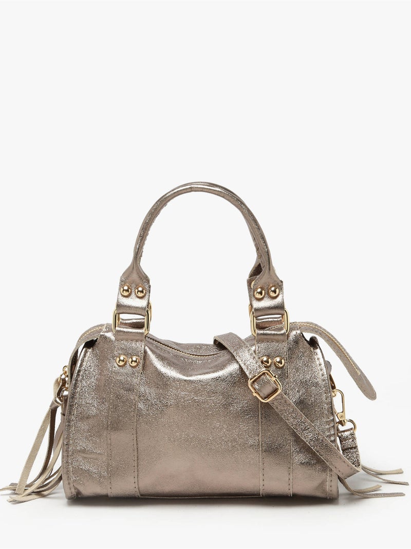 Sac bandoulière nine cuir milano cuir de vachette Bronze - Kiabi