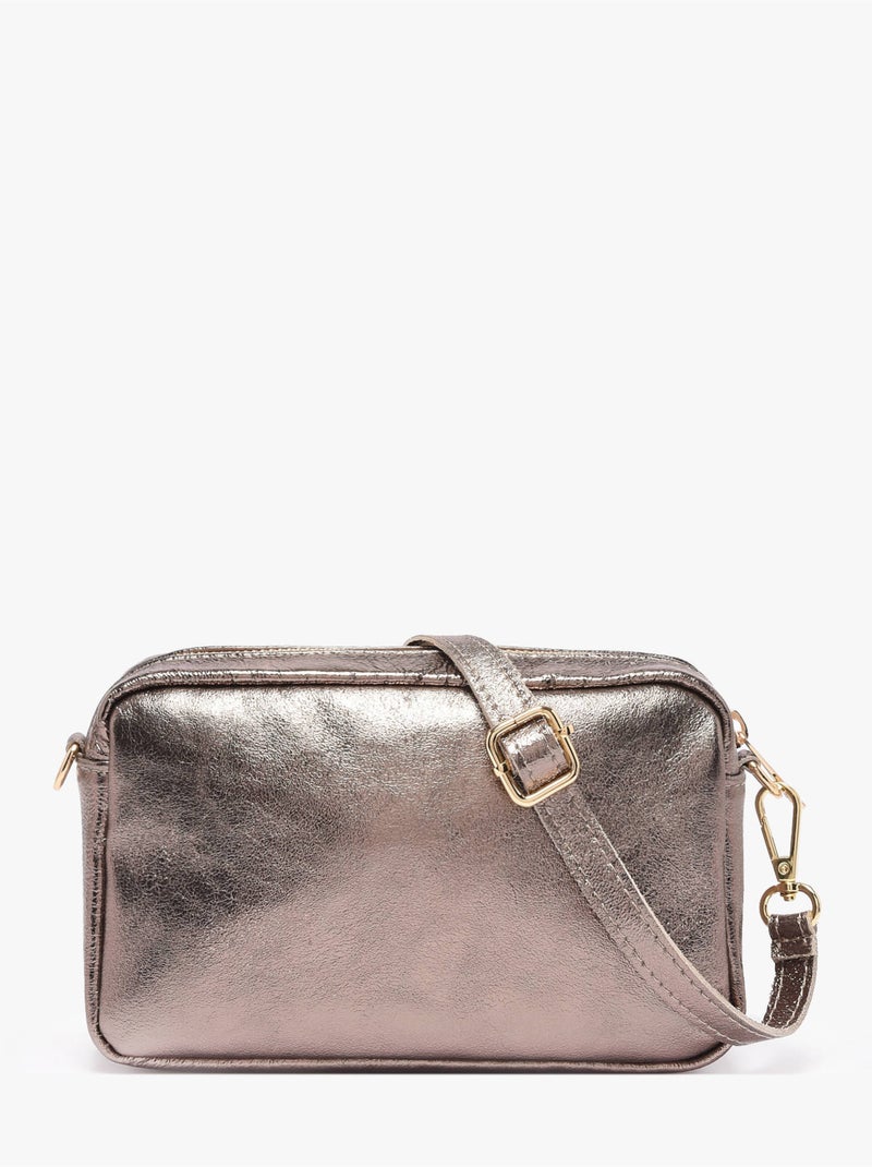 Sac bandoulière nine cuir milano cuir de vachette Bronze - Kiabi