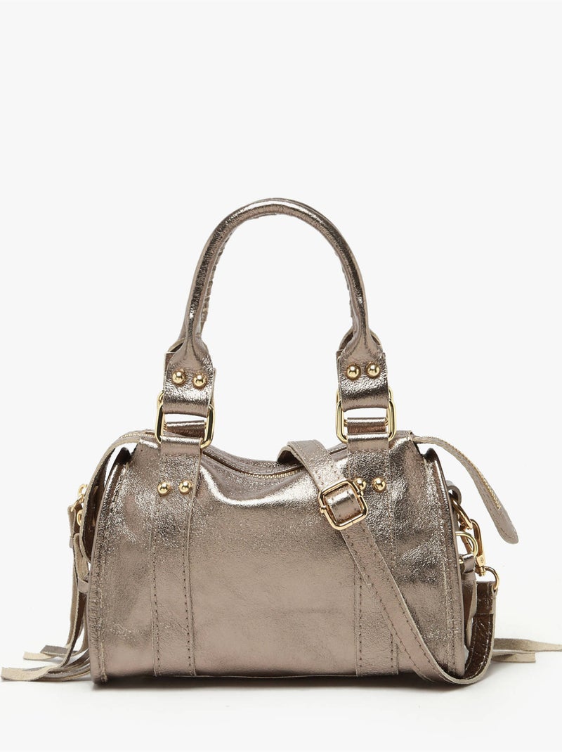 Sac bandoulière nine cuir milano cuir de vachette Bronze - Kiabi
