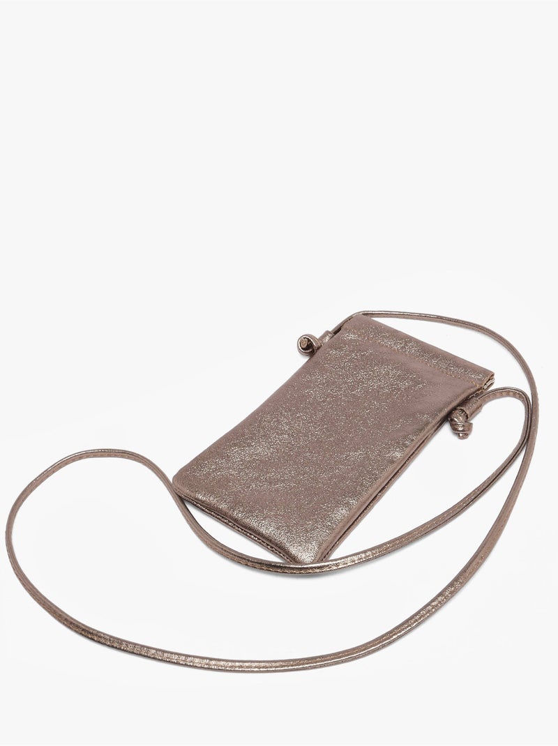 Sac bandoulière nine cuir milano cuir de vachette Bronze - Kiabi