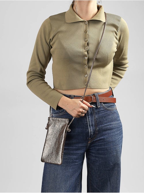 Sac bandoulière nine cuir milano cuir de vachette - Kiabi