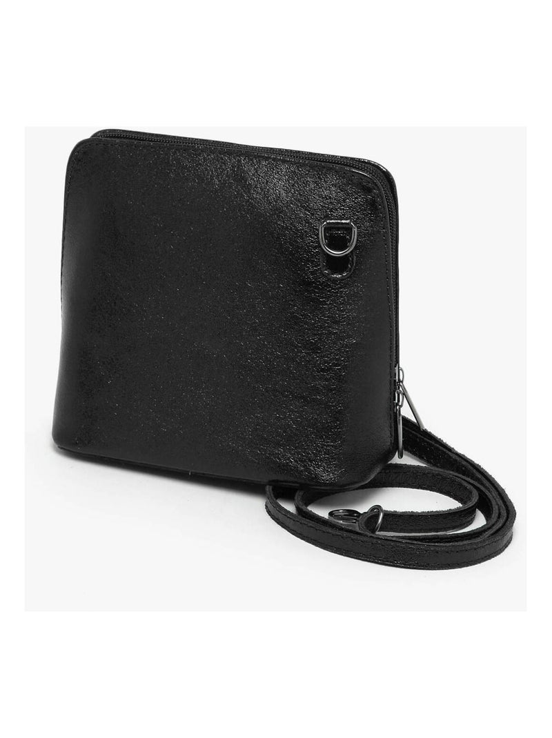 Sac Bandoulière Nine Cuir Milano Cuir De Vachette Noir Noir - Kiabi