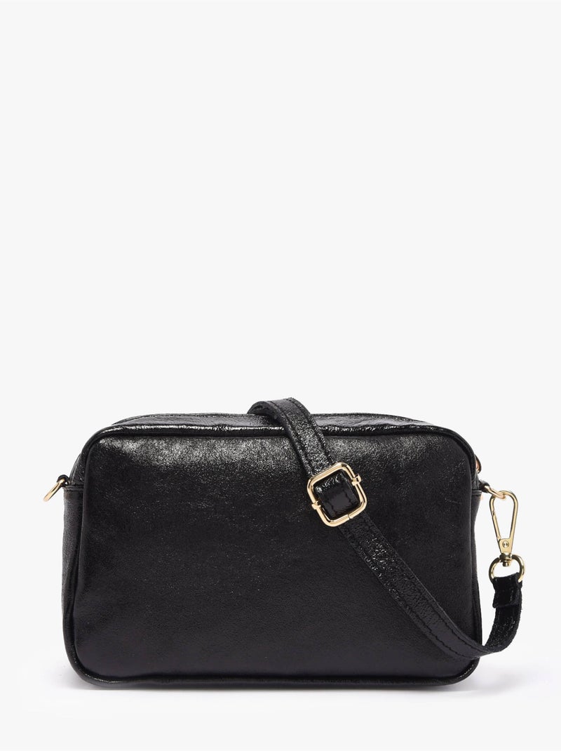 Sac bandoulière nine cuir milano cuir de vachette Noir Noir - Kiabi