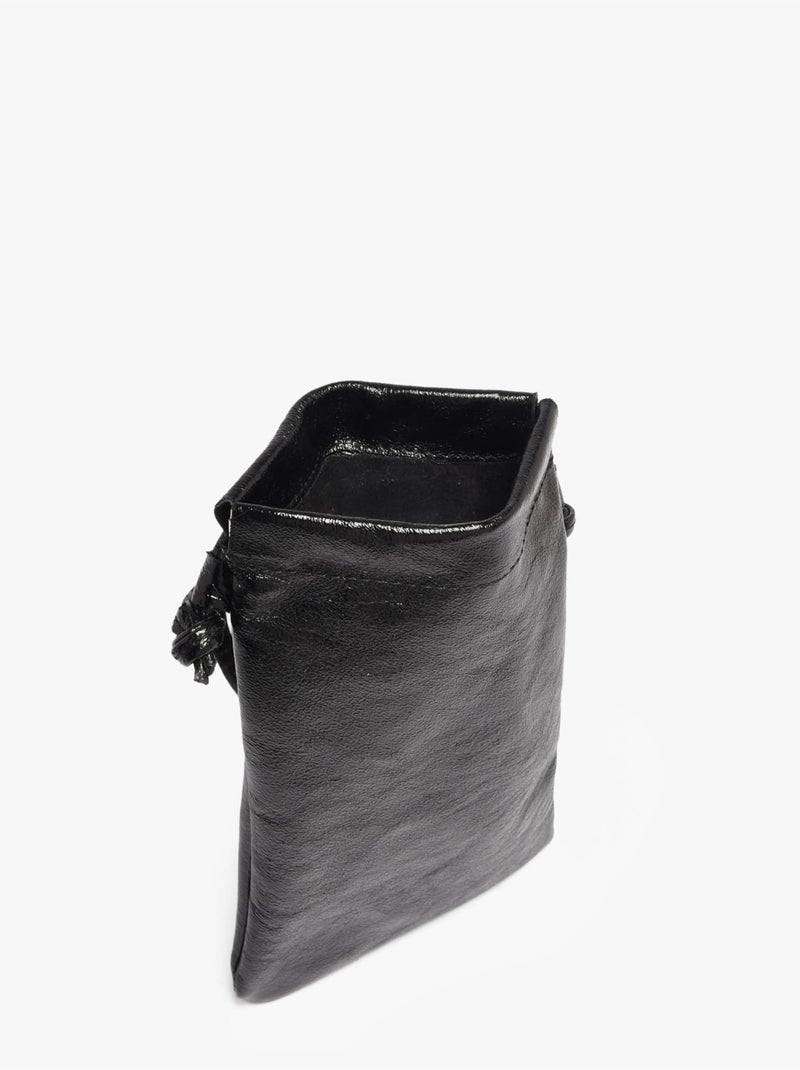 Sac bandoulière nine cuir milano cuir de vachette Noir Noir - Kiabi