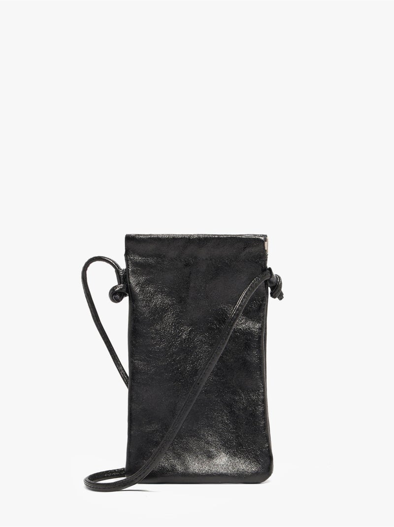 Sac bandoulière nine cuir milano cuir de vachette Noir Noir - Kiabi